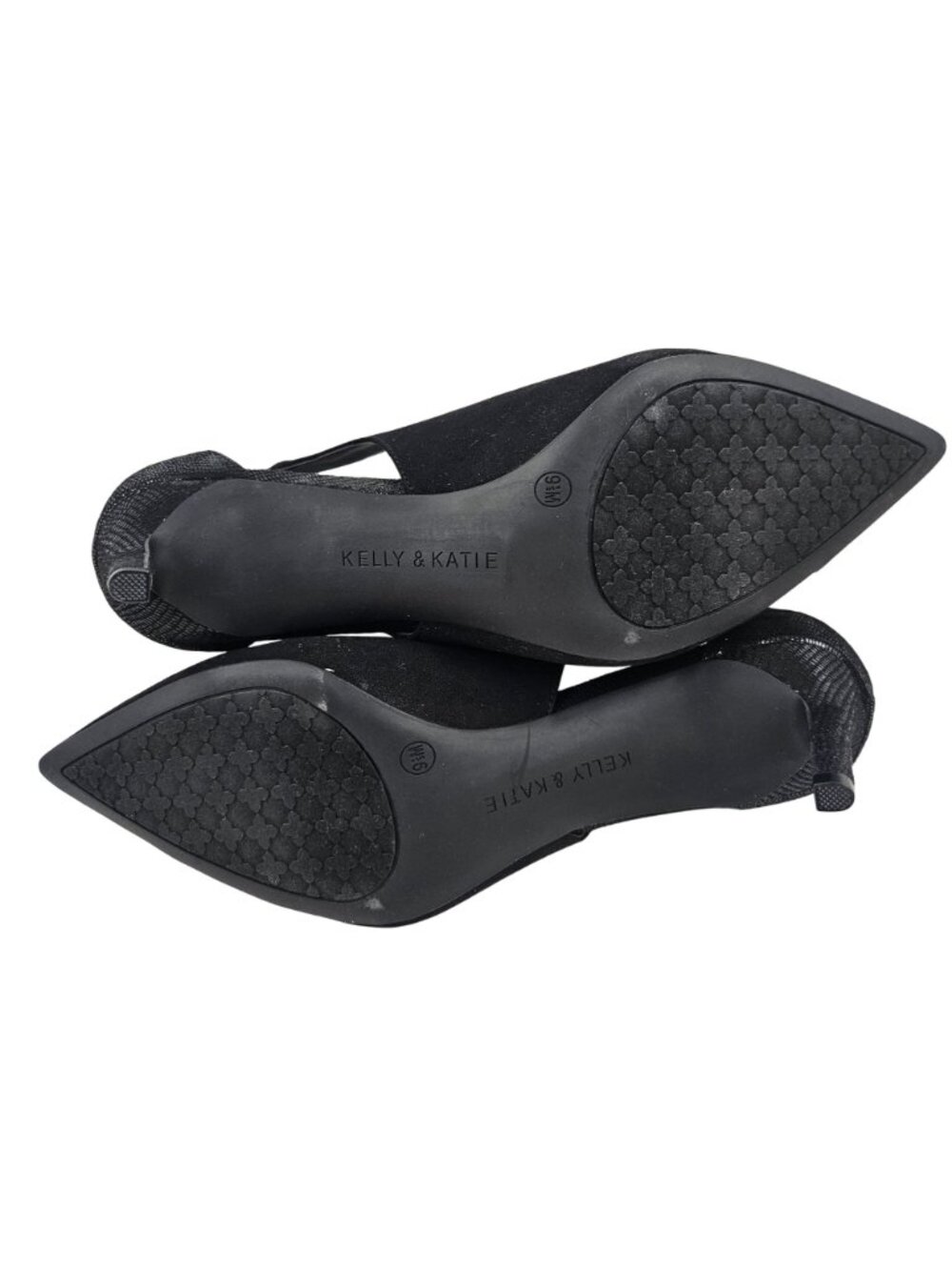 Kelly & Katie Heels KK Zonya Womens Size 9.5M Black Suede Shoes Bow Accent - Picture 9 of 10